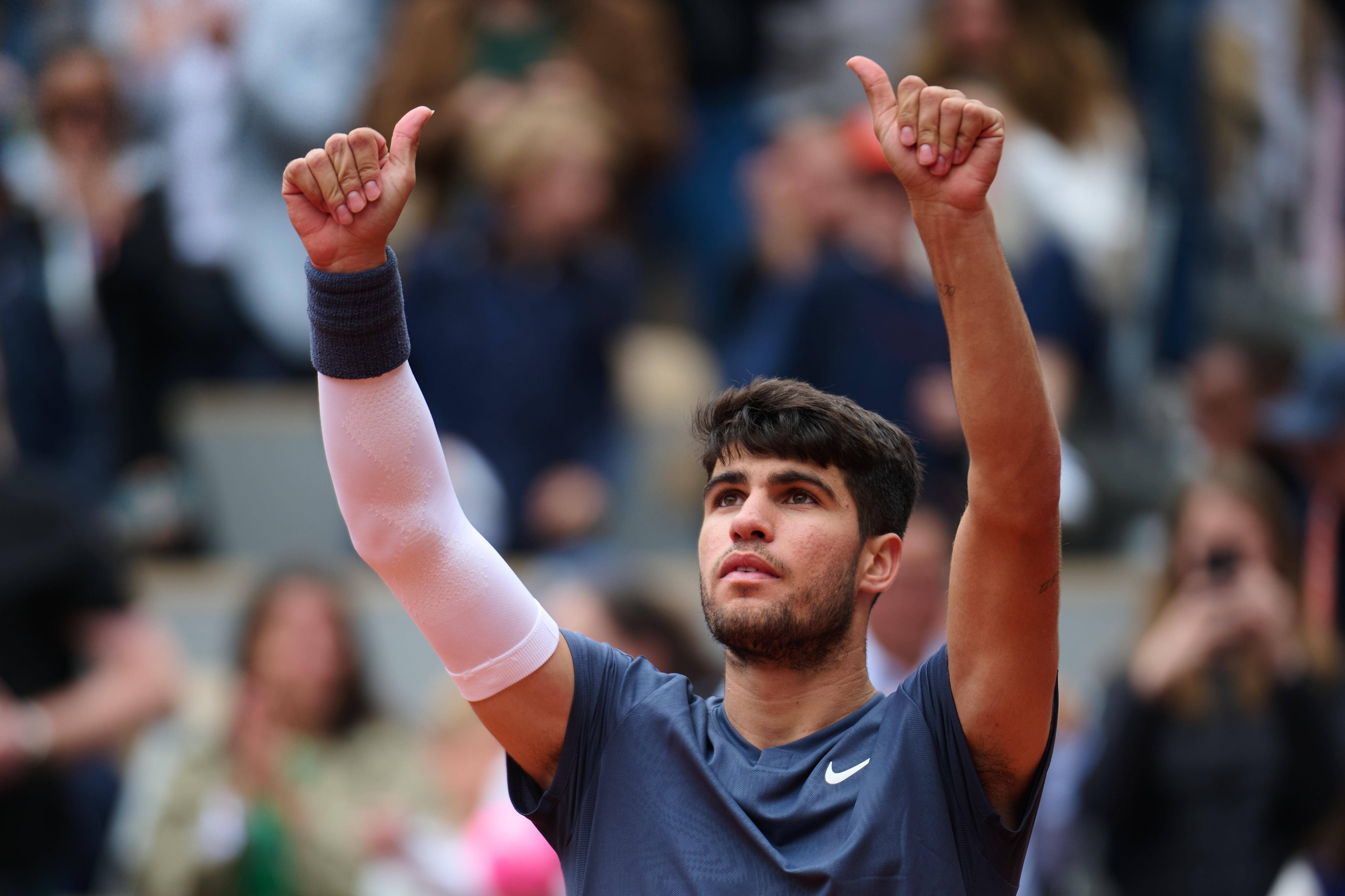 爱游戏在线-法网力克拉沃尔杯，阿尔卡拉斯高光表现